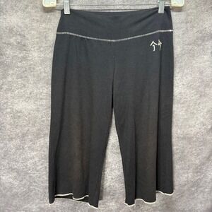 Green Apple Yoga Wide Leg Capris Long Shorts Size S Charcoal Bamboo Baggy Y2K